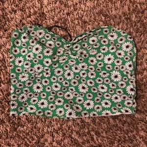 Green Floral Tube Top